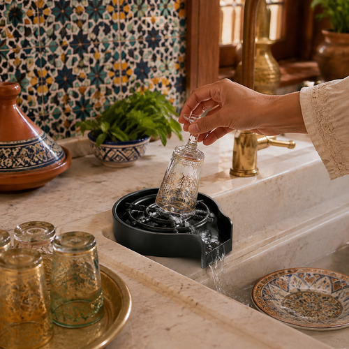 Rince-verres installé dans une cuisine