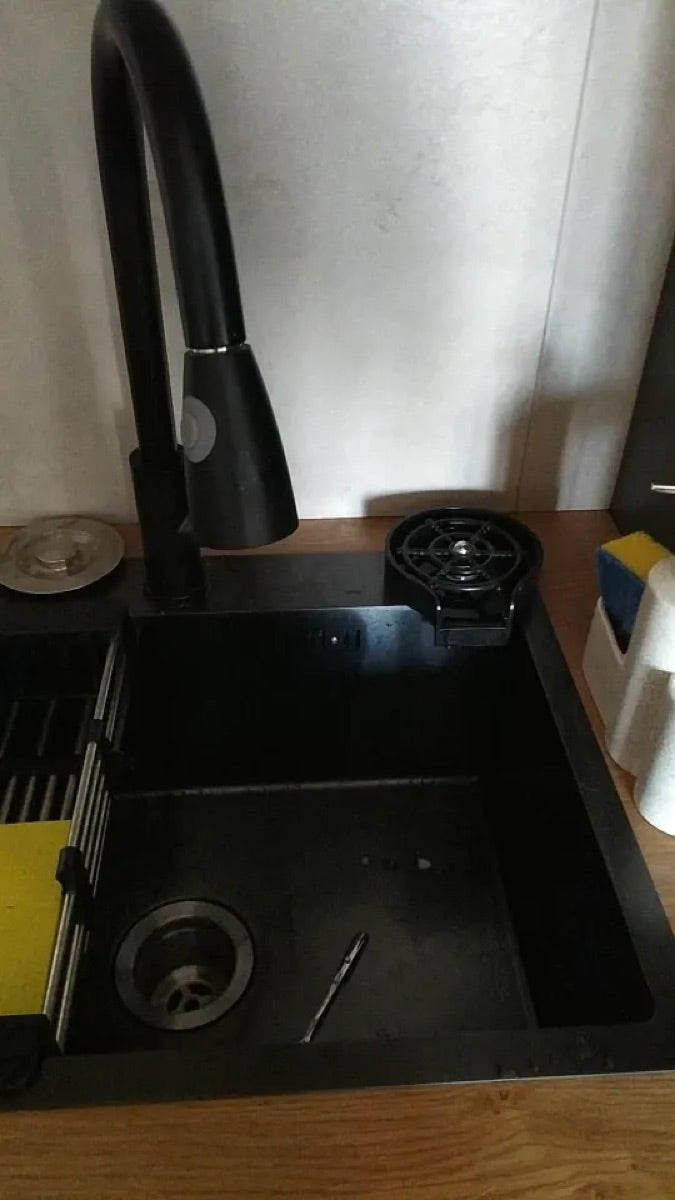 Photo réelle du rince-verres installé